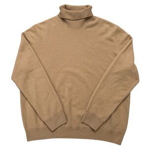 Saks Fifth Avenue Sweater Mens Size 2XL Turtleneck Pullover 100% Cashmere Beige
